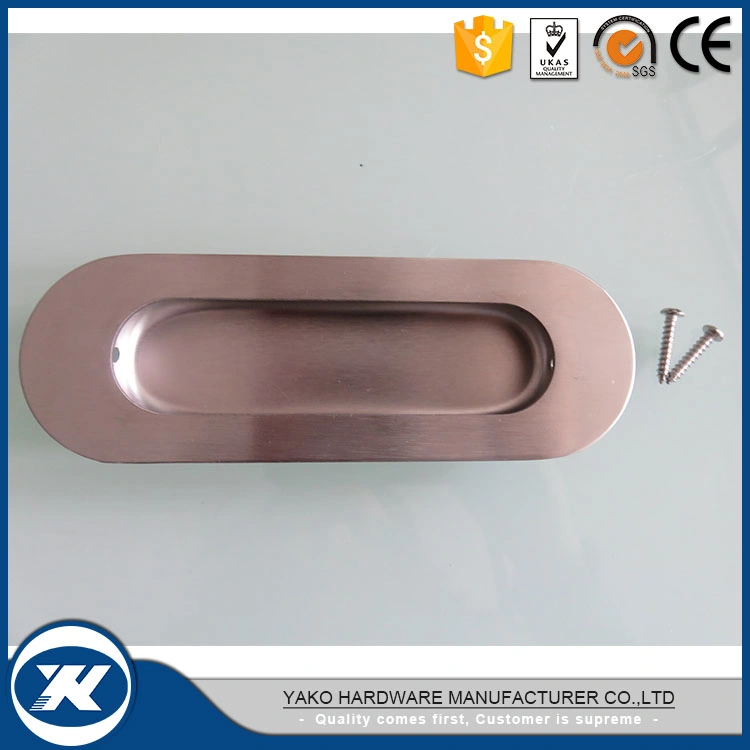 Door Hardware Stainless Steel Oval Flush Hidden Concealed Door Pull Handle