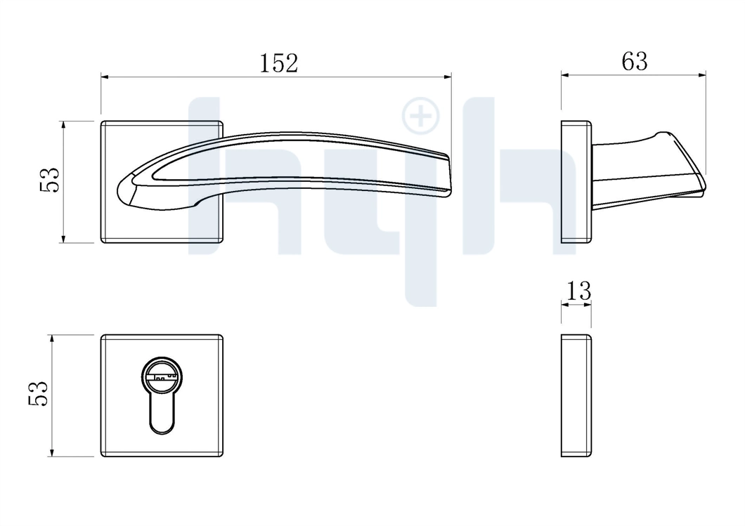 Hyh New European Modern American Outside Door Handle Matt Black Door Handles