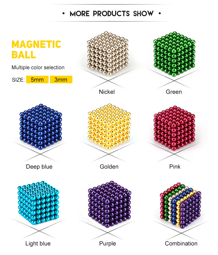 Colourful Metal Magic Cube Magnetic 5mm Magnetic NdFeB Magnet Balls