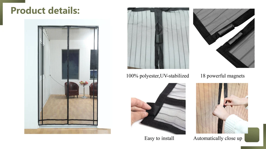 Self Sealing Magnetic Curtain Door Magnetic Screen Door Curtain