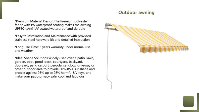 Awnings Parts Supplier Aluminum Outdoor Retractable Awnings