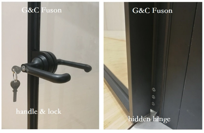 Beautiful Glass Door, Aluminium Profile Black Frame Door, G&C Fuson Swing Door