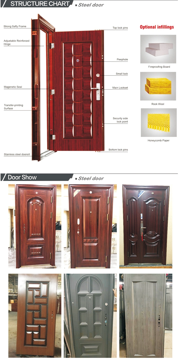 Factory Steel Door Frame Front Door Security Steel Entry Door