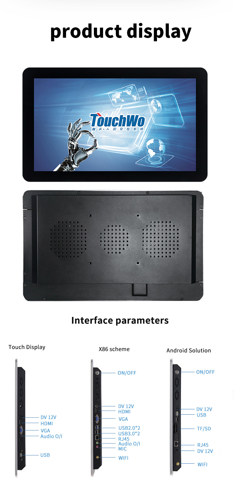 8 Inch Touch Screen Monitor with USB Hdm I Vgs Ports