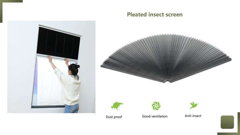 Waterproof UV Block PPE Plisse Insect Screen Folding Window Screen