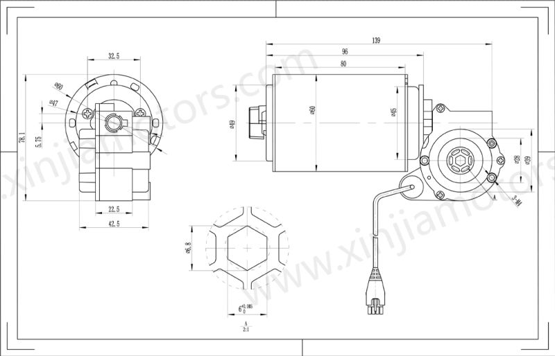 Automatic Door Motor/Door Closer DC Motor Dcr6034 with Magnetic Sheet