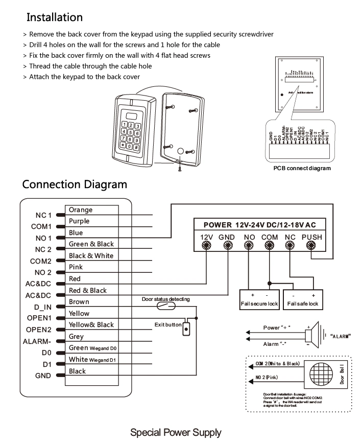 Access Controller Stand-Alone Single Door System Single Door Control with Keypad for Home