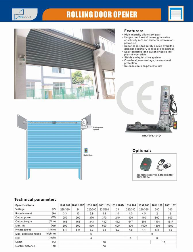 Rolling Shutter Door AC Motor/ Rolling Door Opener/ Side Rolling Door Motor, 800kgs Capacity, Side Mouting