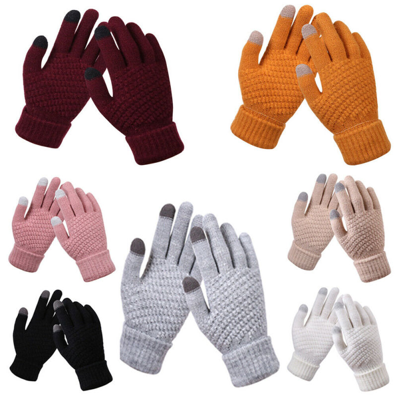 Adult Mens Thin Knitted Warm Magic Thermal Wool Gloves for Winter
