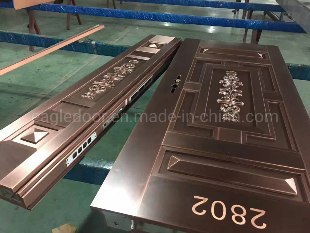 EU Villa Glass Copper Bronze Entry Doors Dust-Proof Mosquito Nets Screen Doors