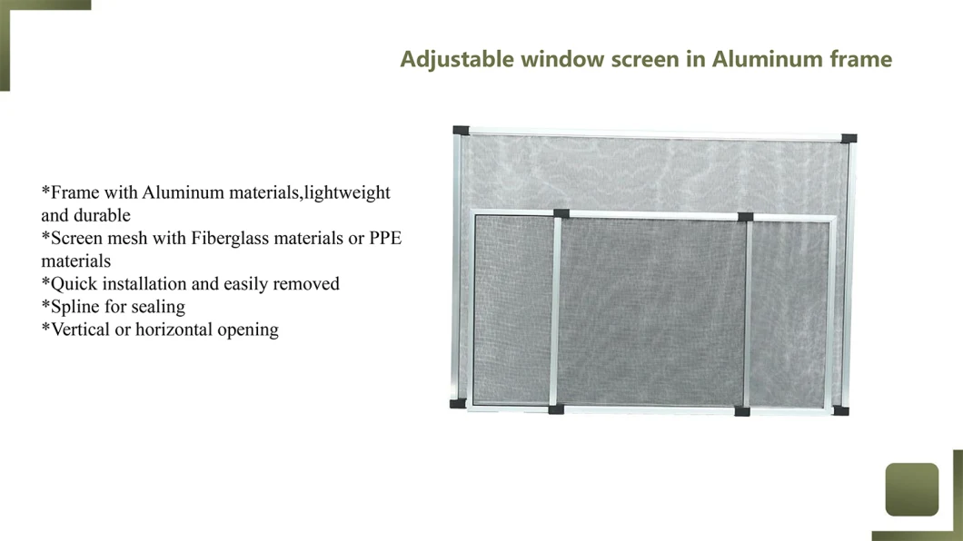 Retractable Fly Screen Sliding Window Screen for Window