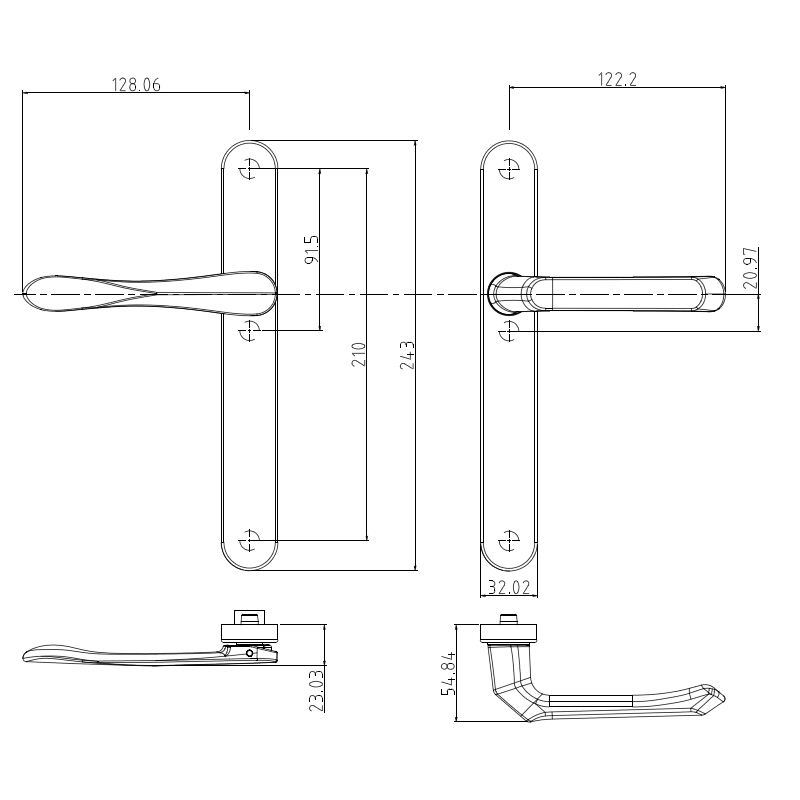 Hopo Silver Sliding Door Hardware Metal Door Handle