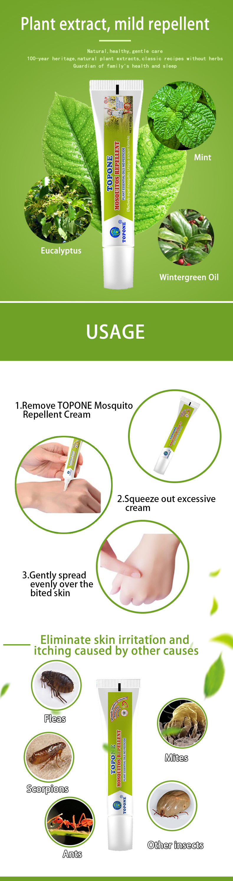 Anti-Mosquito Effectly Eco-Friendly Mosquito Repellent Cream for Baby