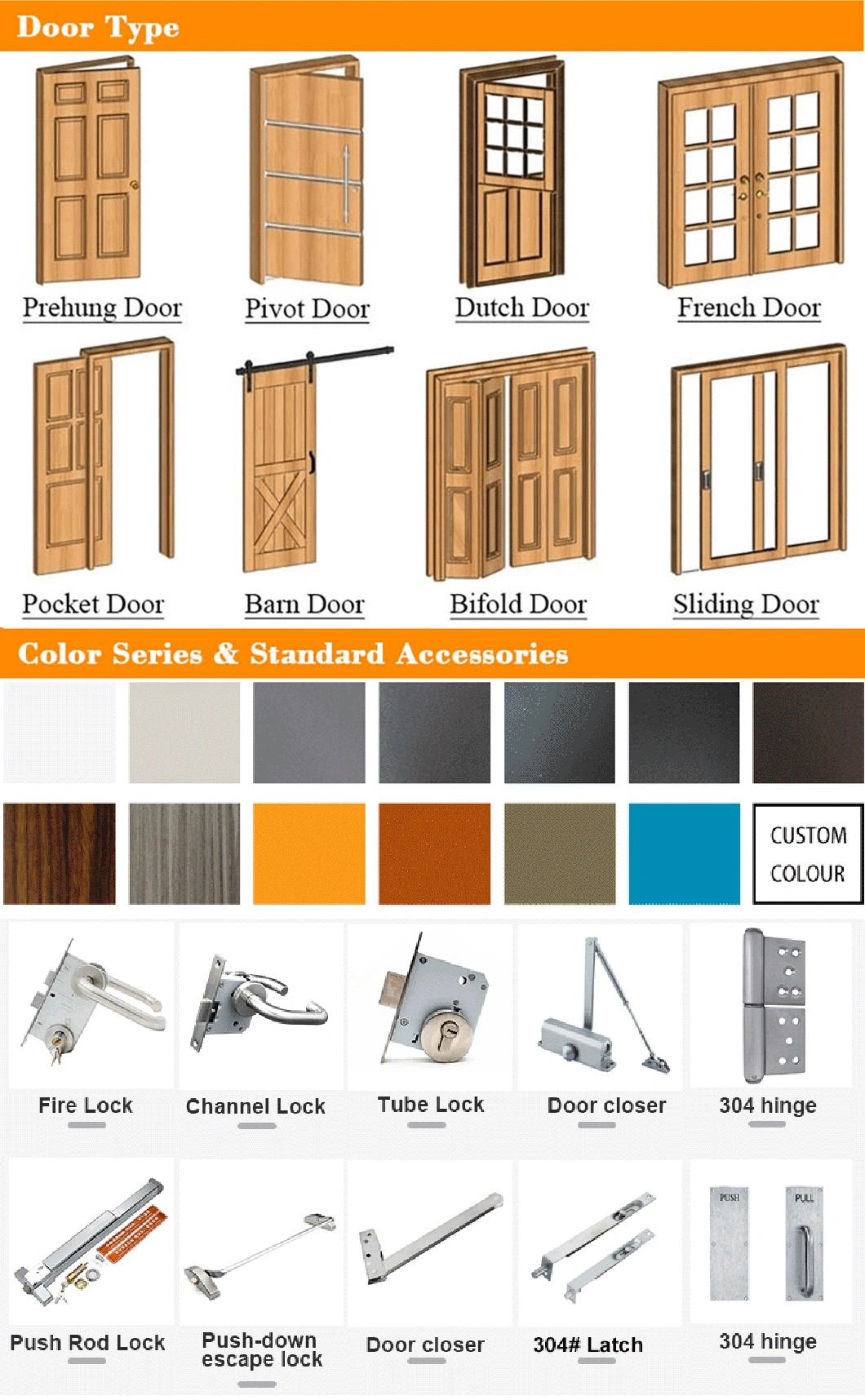 Hot Selling Folding French Doors Automatic Sliding Flat Entrance Door Single Entry Door Outdoor Door