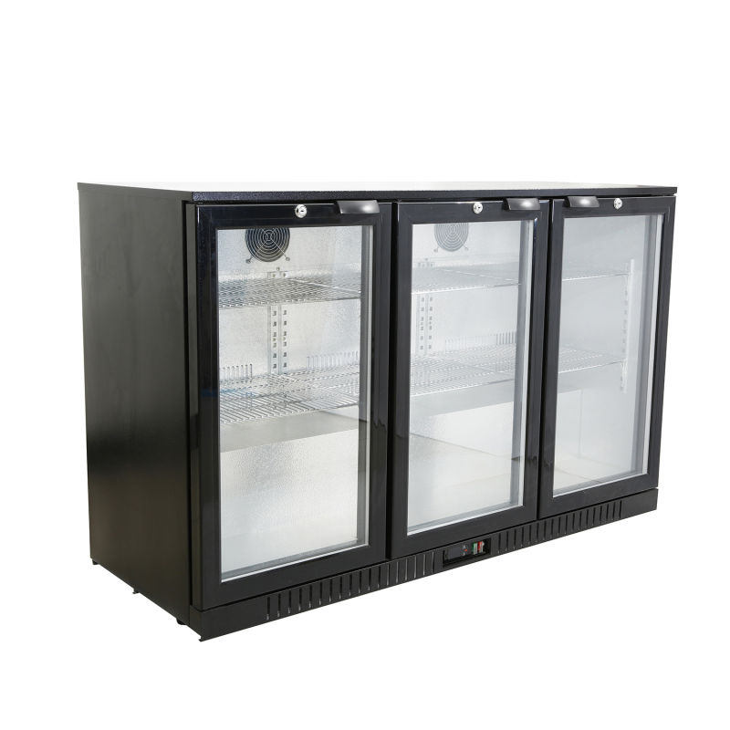 Simple Style Back Bar Cooler with Triple Glass Doors