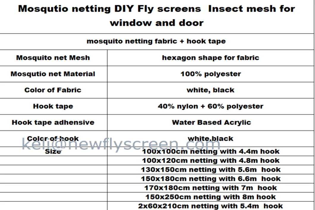 DIY Window Net Hook Tape Fly Screens Polyester Mosquito Insect