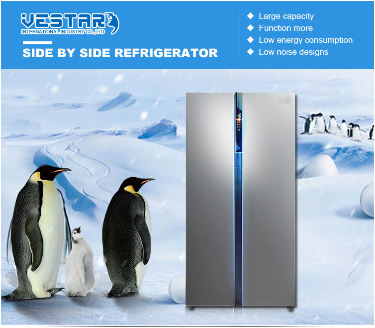 French Four Door Refrigerator with Freezer and Fridge for Wholesale