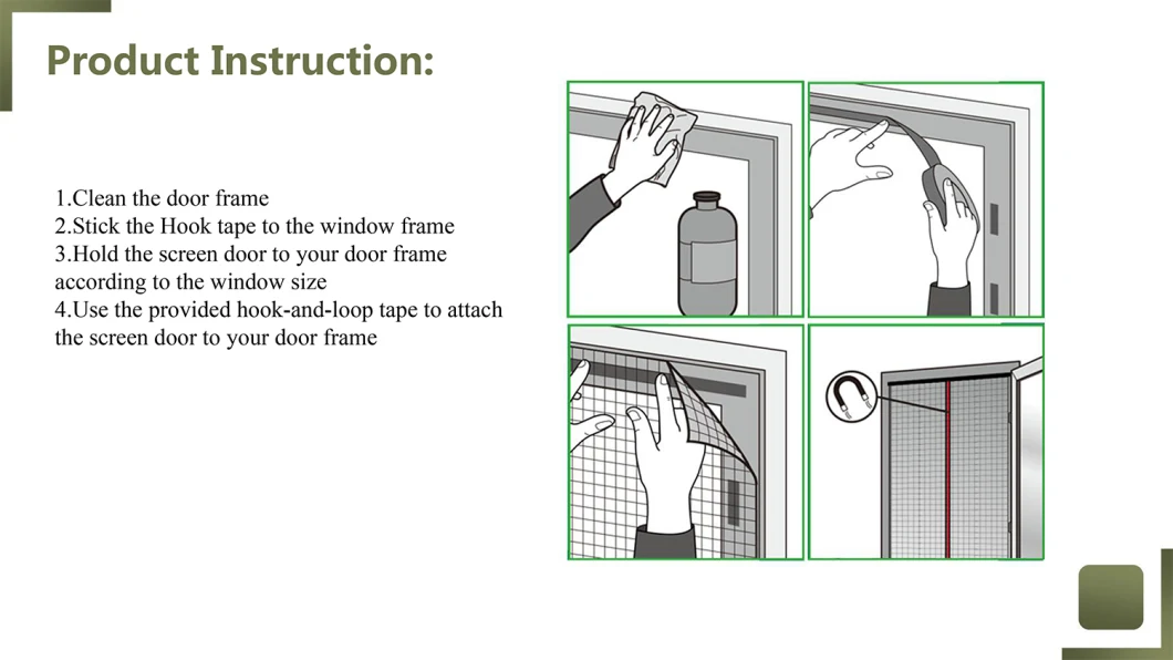 Self Sealing Magnetic Fiberglass Insect Screen Door Magnetic Screen Door