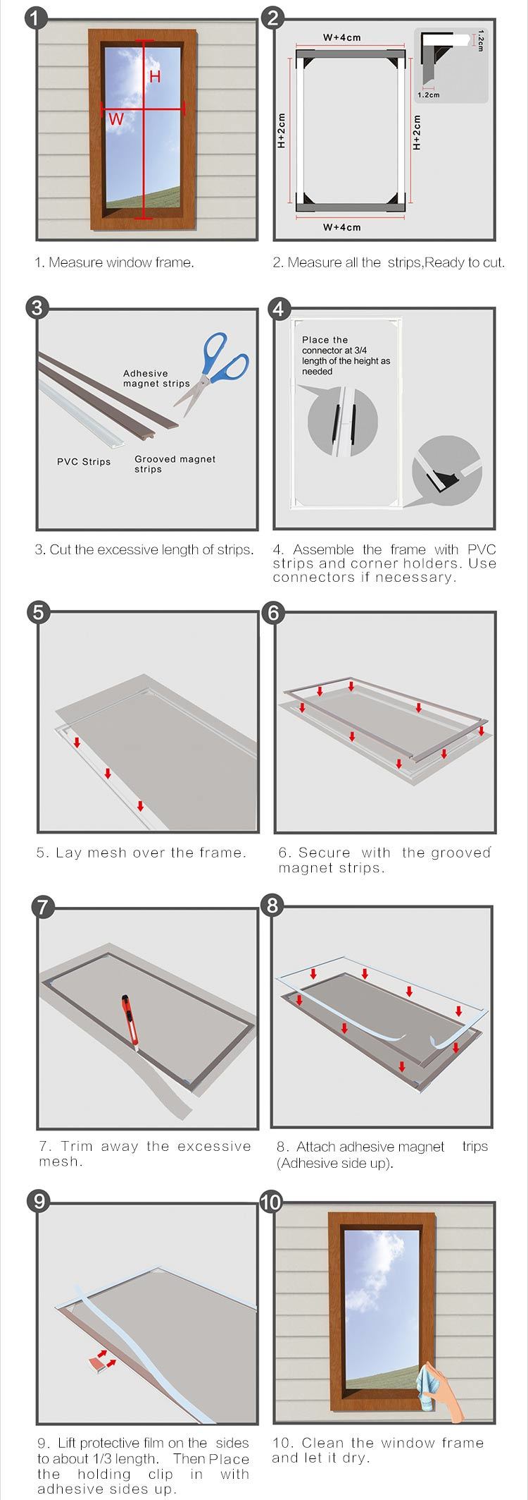 Fiberglass Magnetic Mosquito Mesh Screen for Windows