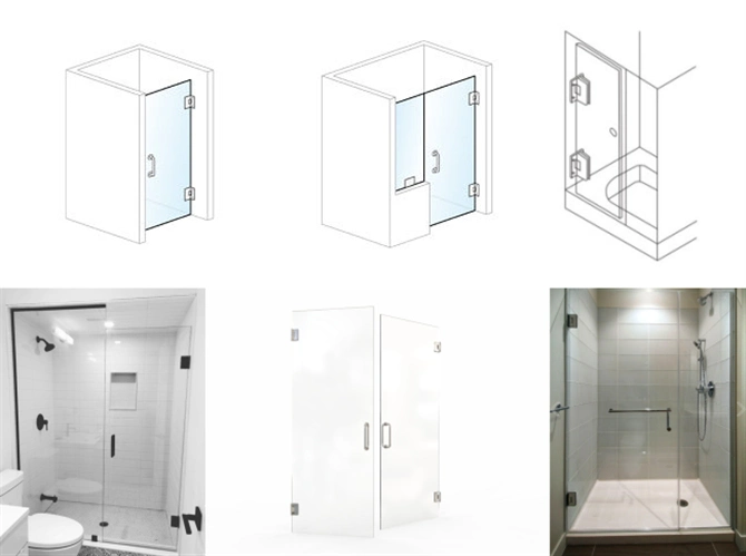 Export Products Brass 90 Degree Frameless Shower Screen Glass Auto Close Door Closing Hinges