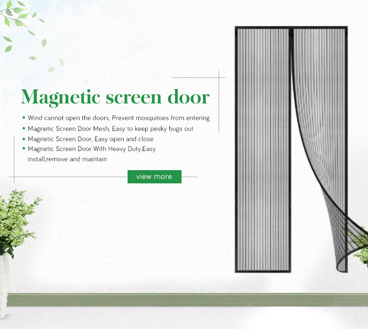 2019 New Magnetic Door Screen Fly Mosquito Net Door Curtain Top Lace