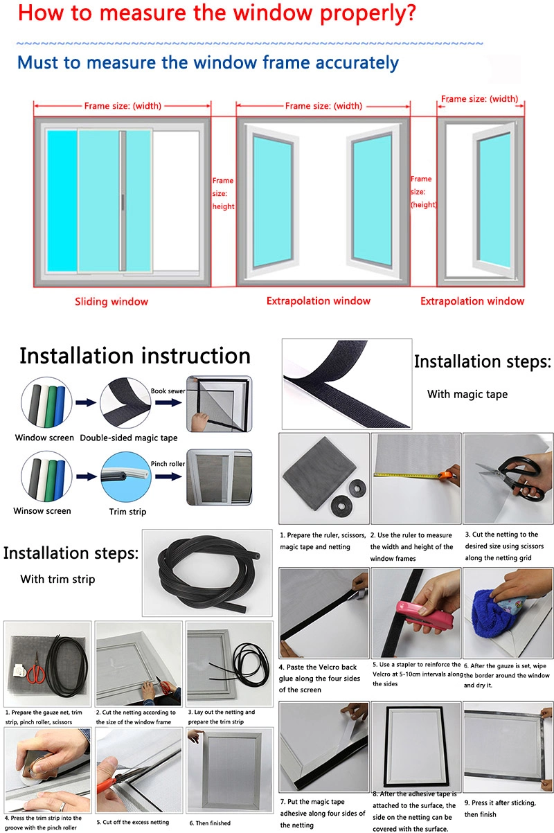 Door and Window Mosquito Fiberglass Mesh Window Screen PVC Coated Insect Screen