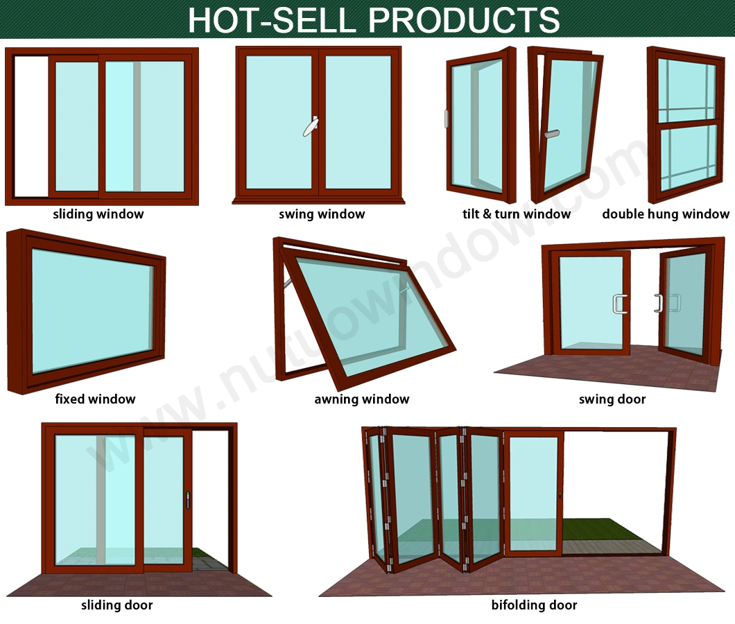 Foshan Factory Grill Design Double Glazing Aluminum Bifolding Door with Insect Screen