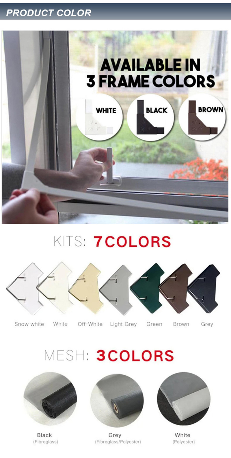 Protector Fly Window Magnetic Screen Door Self-Adhesive Window Door Screen Mesh Magnetic Screen Door