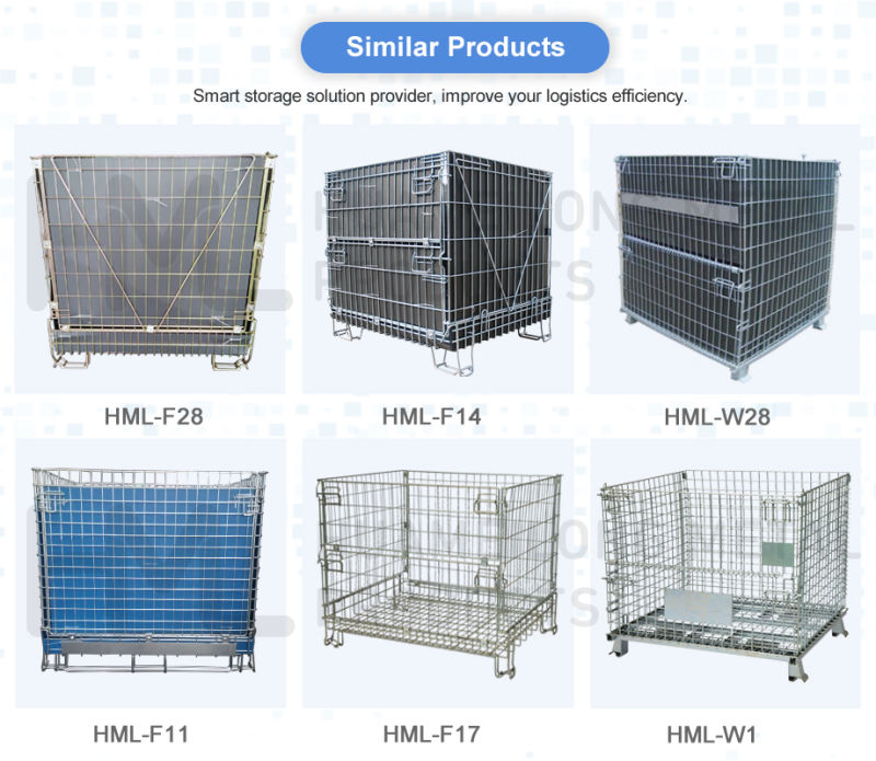 Steel Collapsible Wire Mesh Cage/Storage Container for Pallet Rack