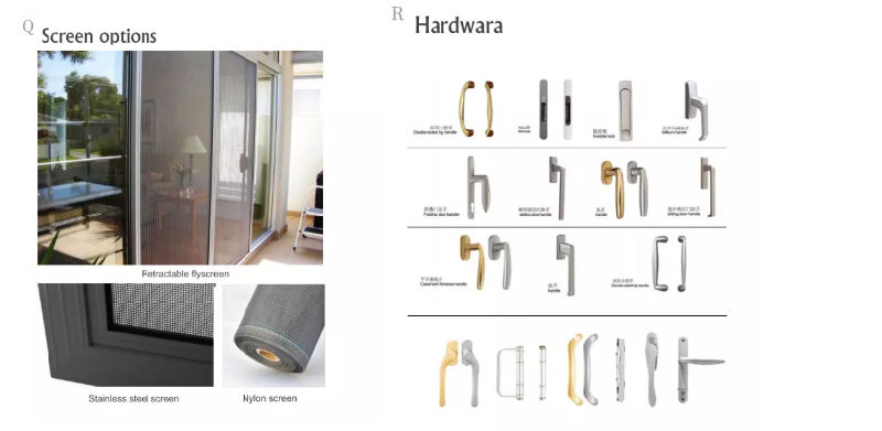 Powder Coat Aluminum Casting Glass Wood Bi Folding Sliding Door