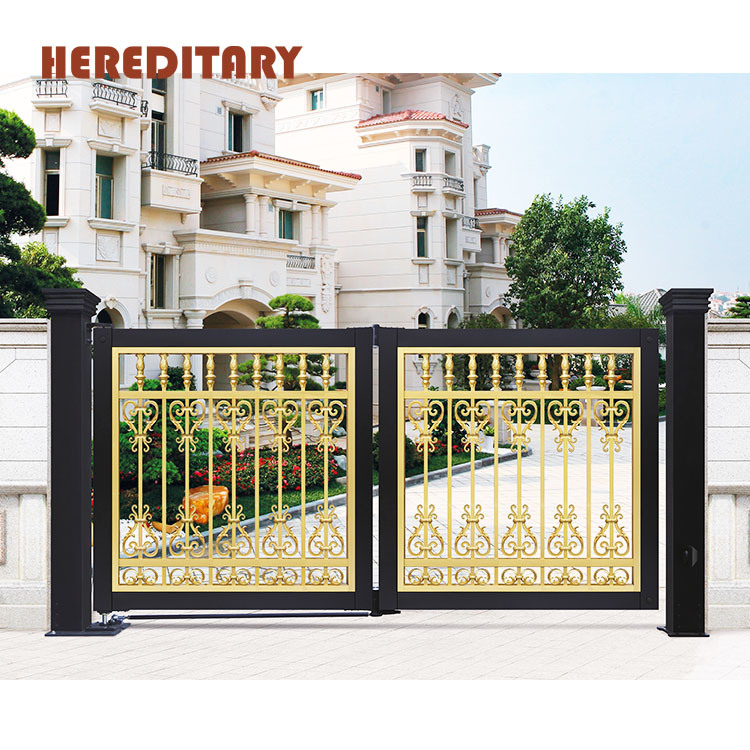 Simple Aluminum Fold Door Fence Wrought Iron Gate for Courtyard