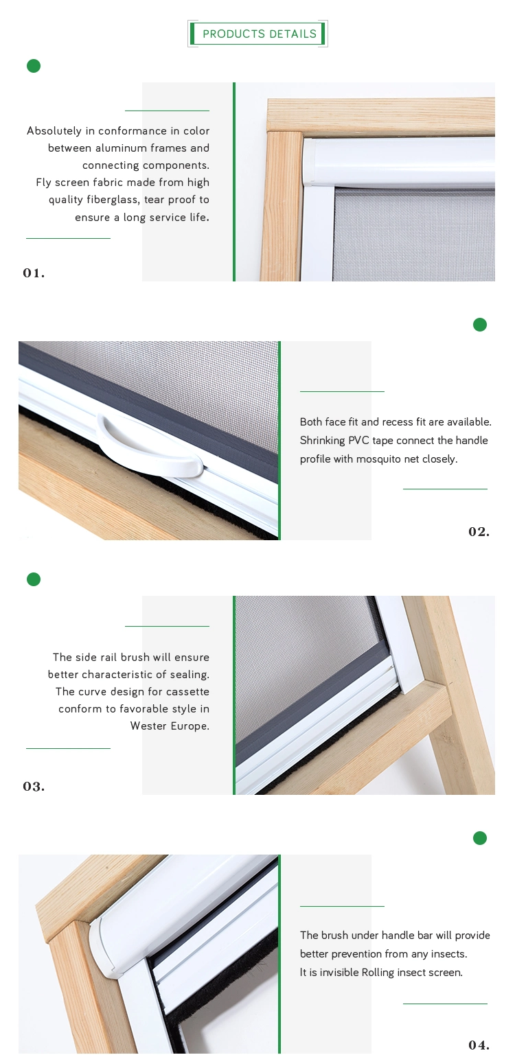 European Design Retractable Factory Directly Honeycomb Blinds Retractable Roller Fly Screen