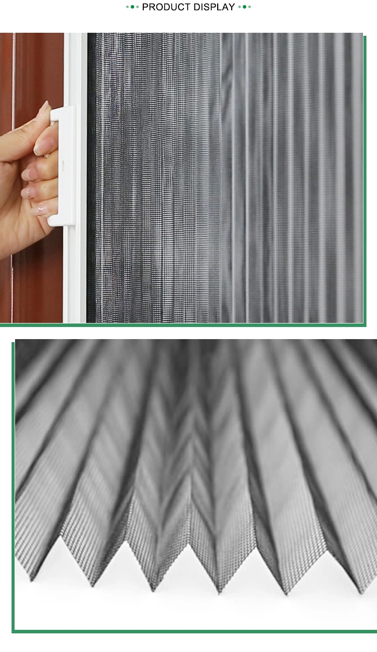 Adjustable Invisible PP Plisse Insect Door Sliding Pleated Retractable Fly Screen