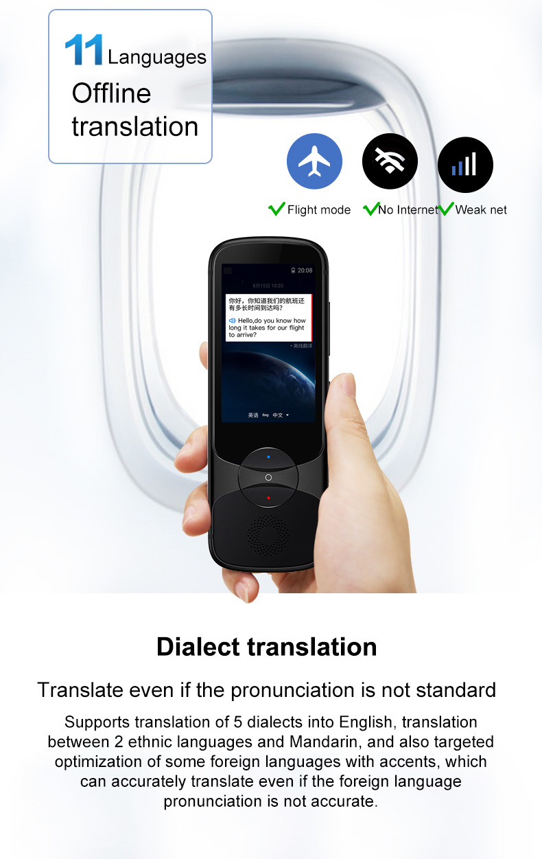 Smart Instant Voice Translator Support Multi-Language Offline and Online Translate Devices