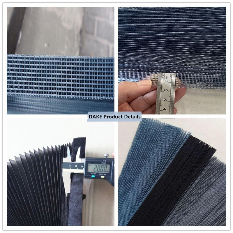 Pleated Polyeater Fiberglass Insect Screen and Plisse Fiberglass Window Screen with Folded High 18mm