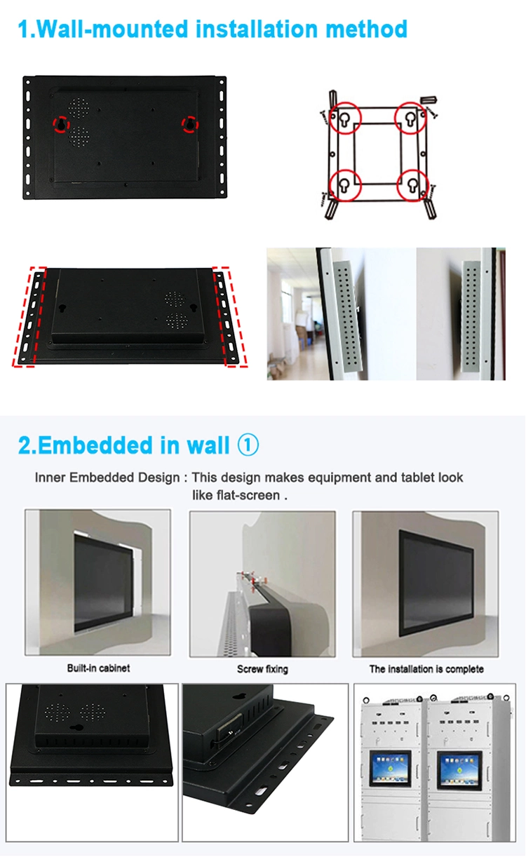 Industrial Display Android Touch Screen Monitor/Wall Mount Touch Screen Frameless 13.3 Inch Frameless Embedded Display