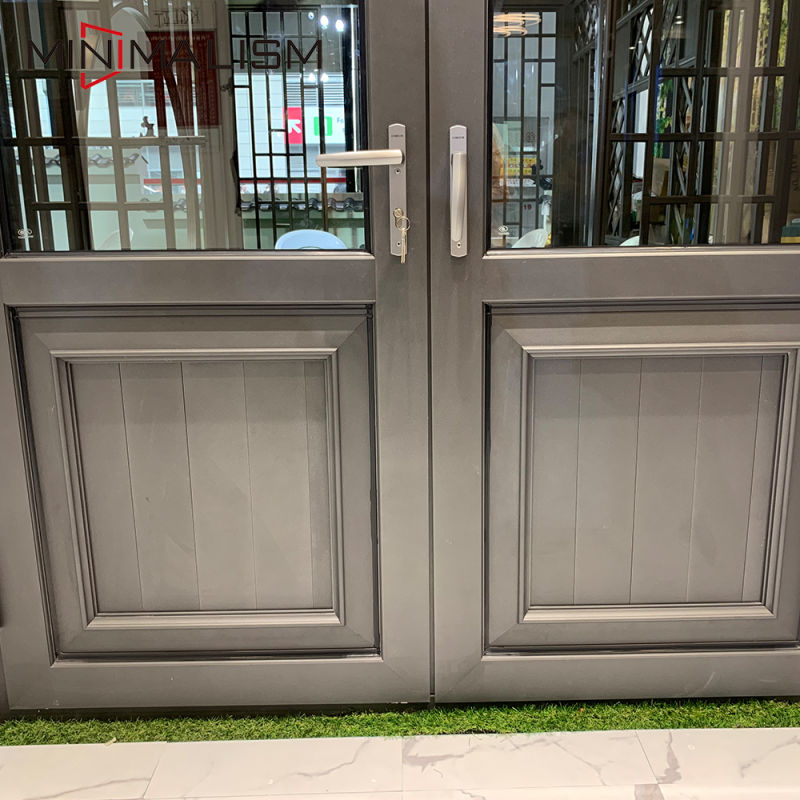 Double Leaf Cast Front New Movable Aluminium Double Glass Door