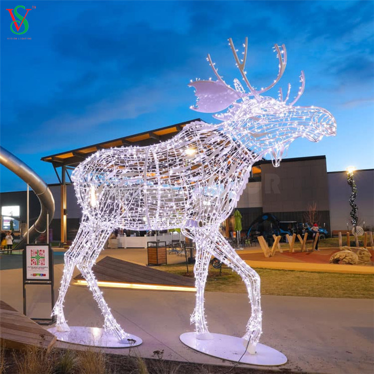 Outdoor 3D Large Reindeer Animals Lights for Christmas Commercial Display