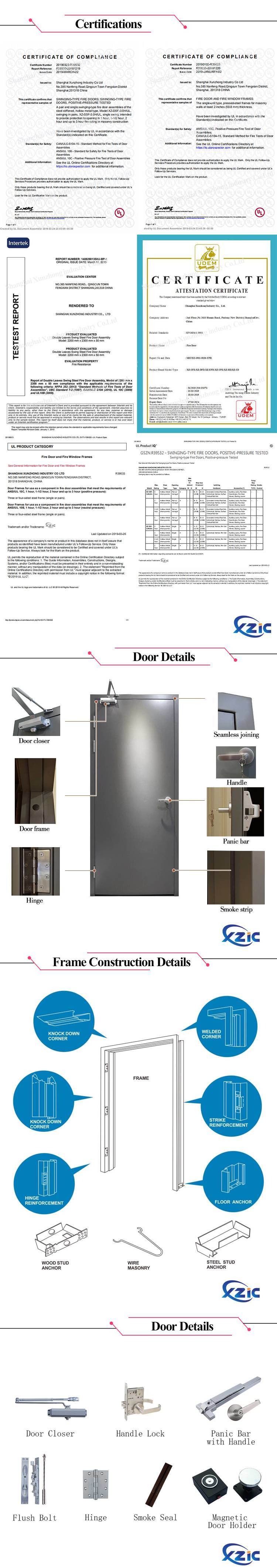 18 20 Gage Fire Rated Door Steel Metal Fireproof Door