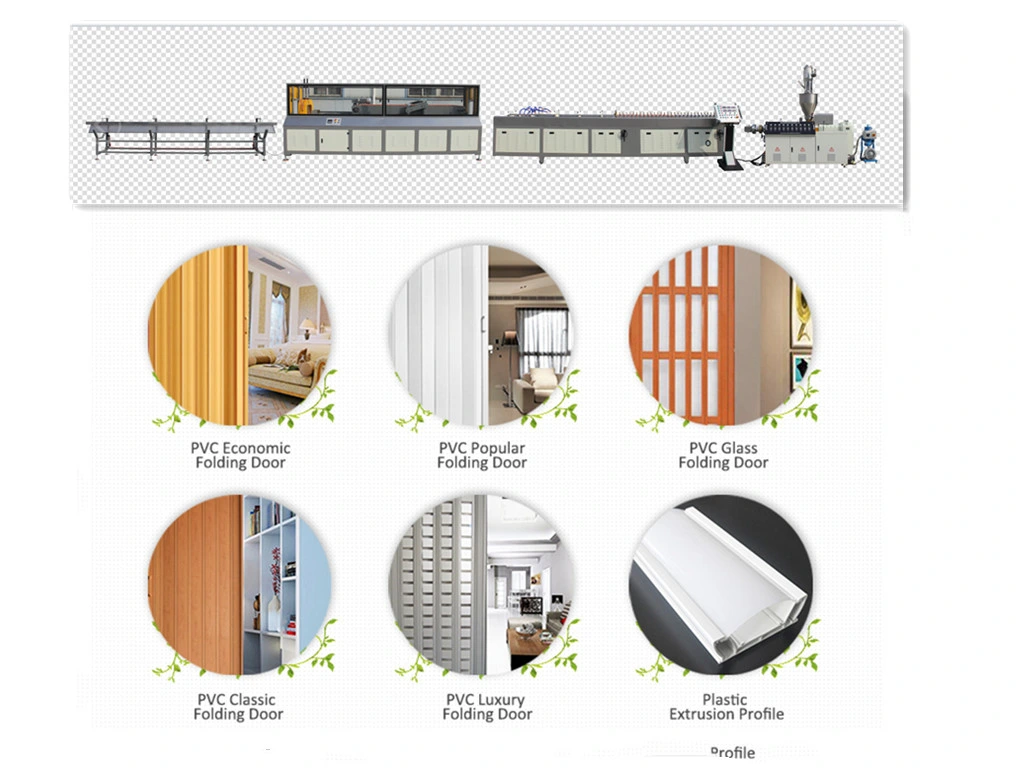 Easy Installation UPVC Folding Doors Line / Plastic Accordion Door Making Machine / PVC Sliding Door Extrusion Line