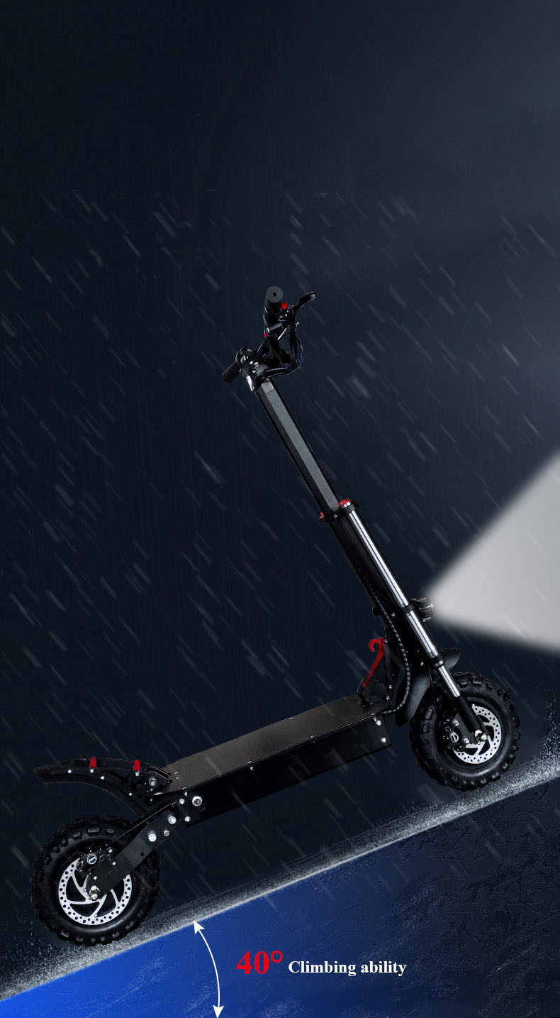 Black Adult Electric Scooter with Smart Screen Offroad Outdoor Scooters