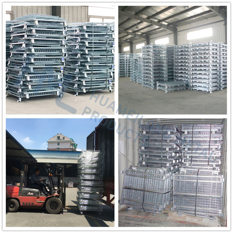 Huameilong Bulk Folding Front Door Wire Mesh Stillage Container China