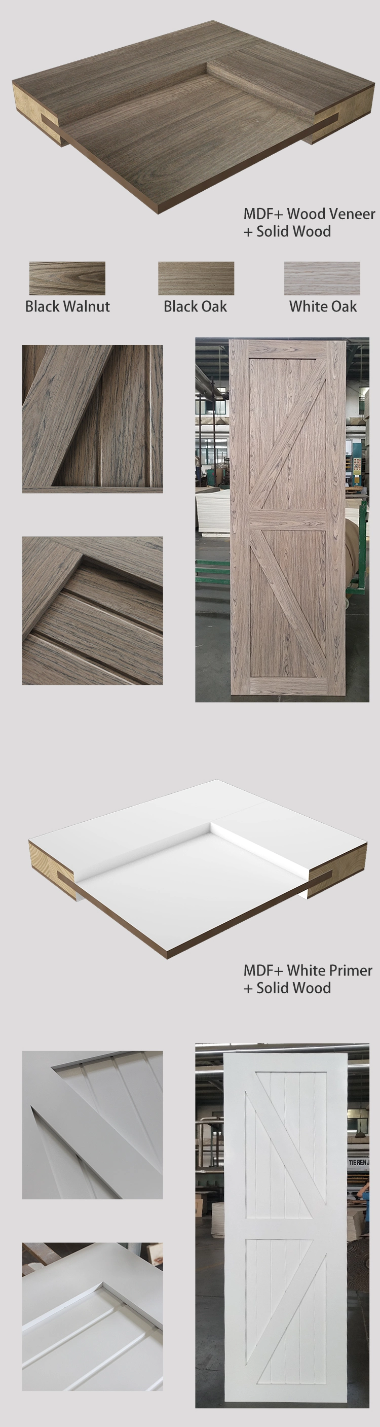 Jhk-Sk10g High Quality Wood Accordion Doors Entry Door Shaker Door