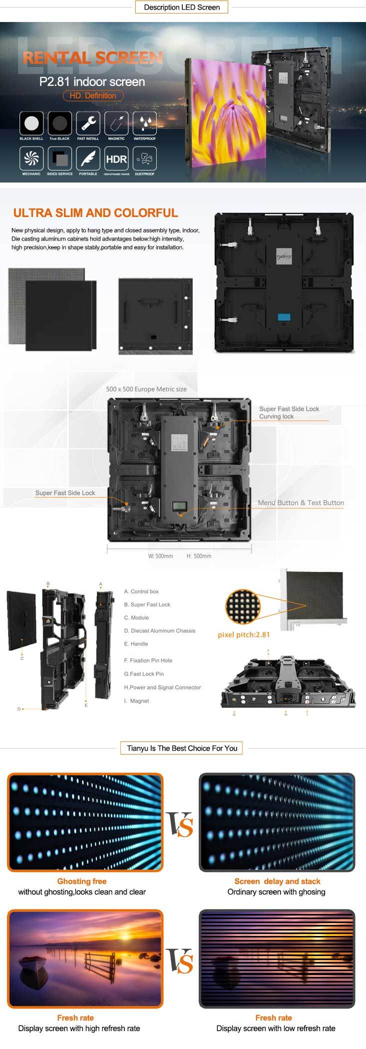 High Quality LED Video Screen LED Display Screen P2.81 for Event