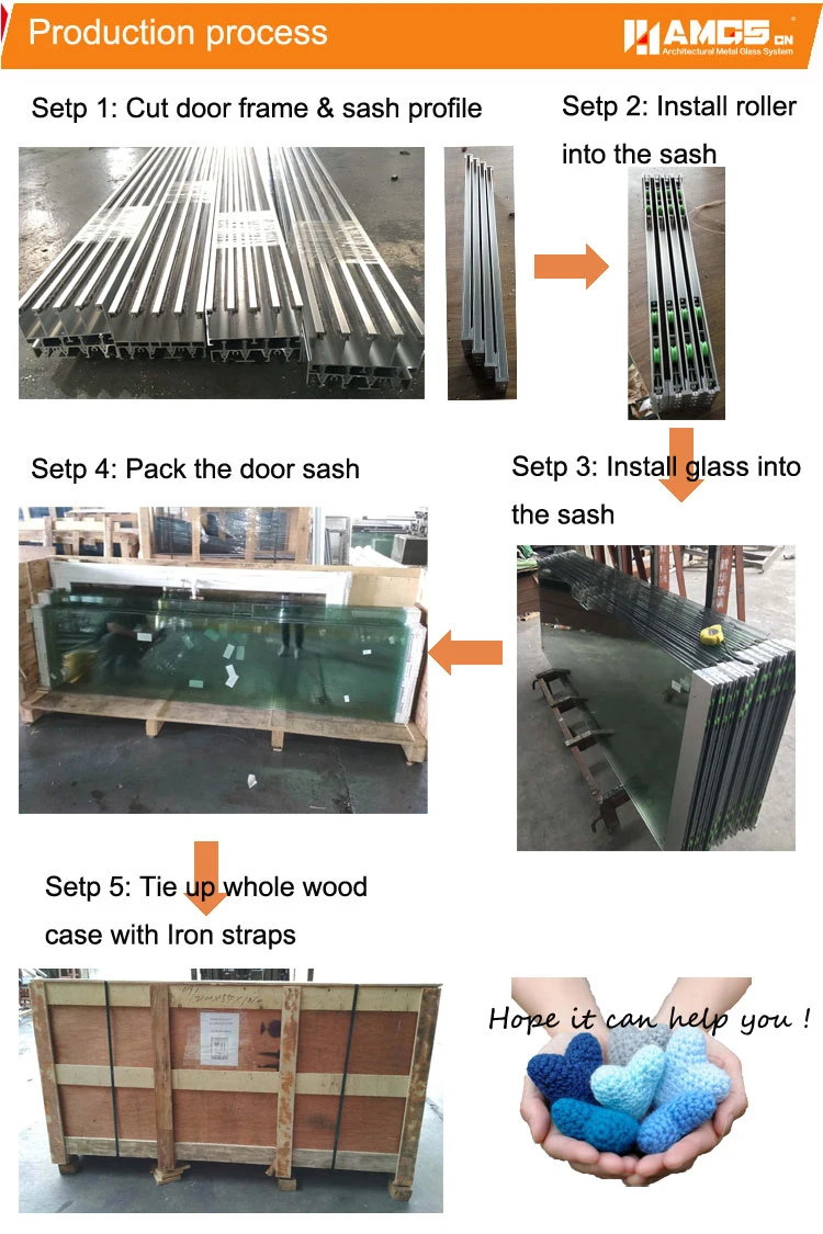 Exterior Commercial Aluminum Frameless Glass Stacking Doors