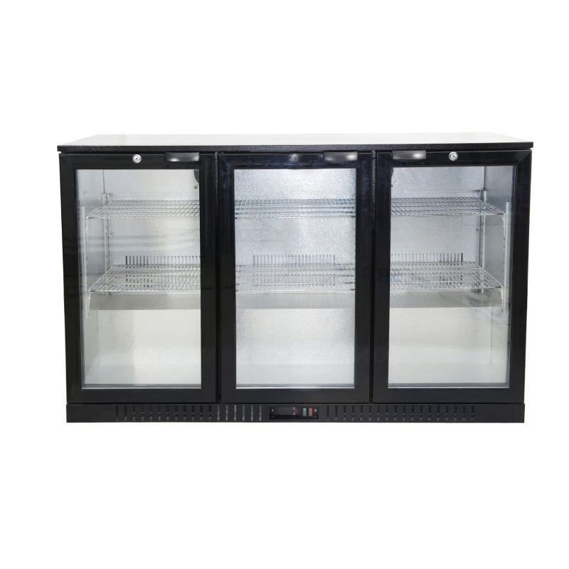 Simple Style Back Bar Cooler with Triple Glass Doors