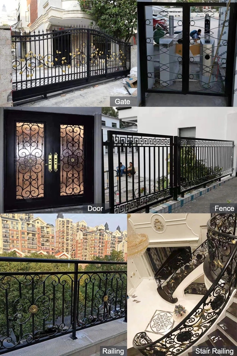 High-End Entrance Door Wrought Iron Door Villa Front Entry Door