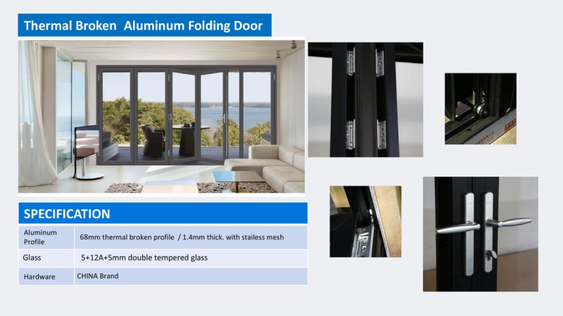 Aluminum Glass Folding Patio Door Patio Exterior Bifold Doors