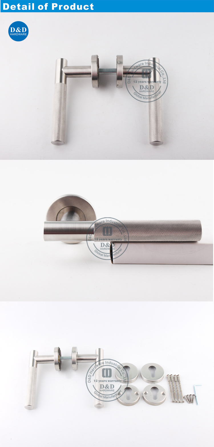 Grade 304 Antiskid Solid Lever Door Handle for Front Door