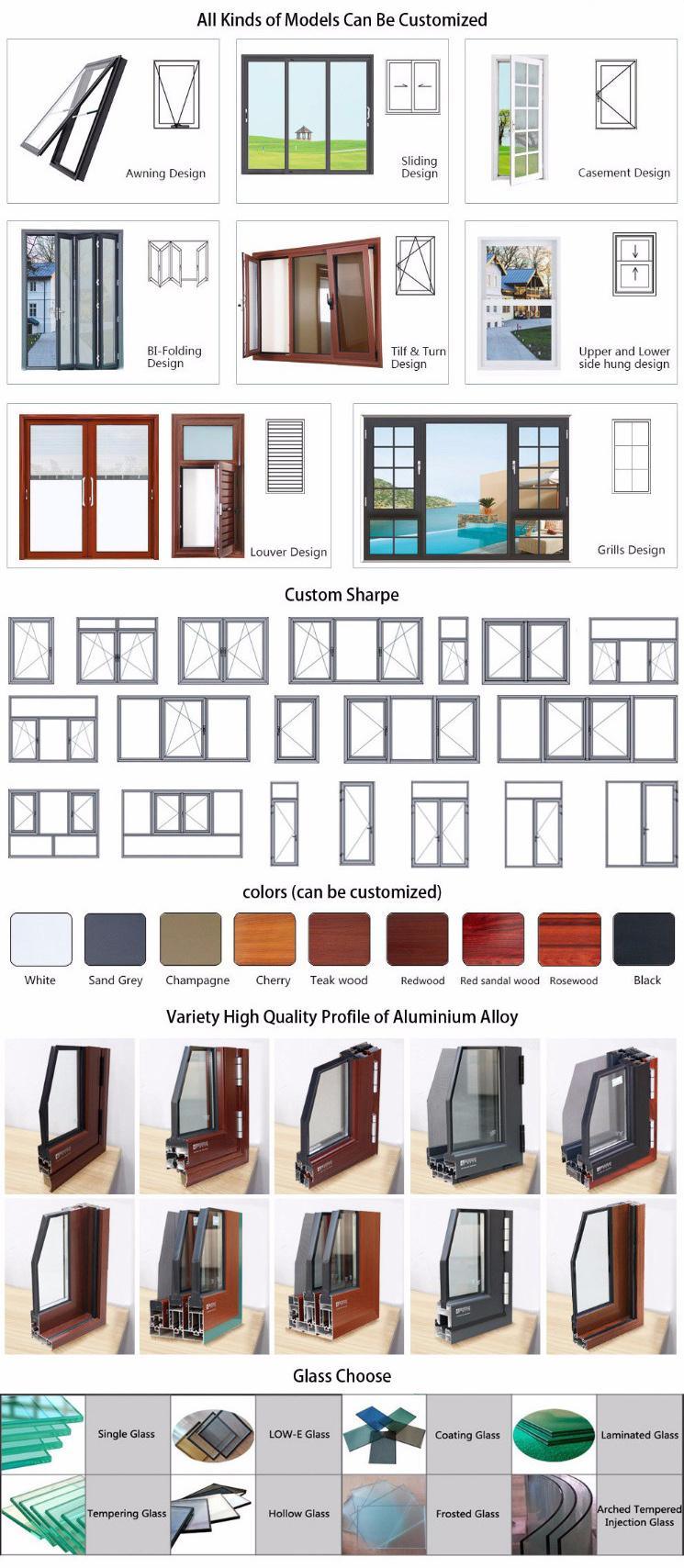 Guangzhou Supplier Wood Grain Aluminium Door with Mosquito Net/ Flyscreen